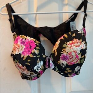 Torrid Black Floral Women's Bra